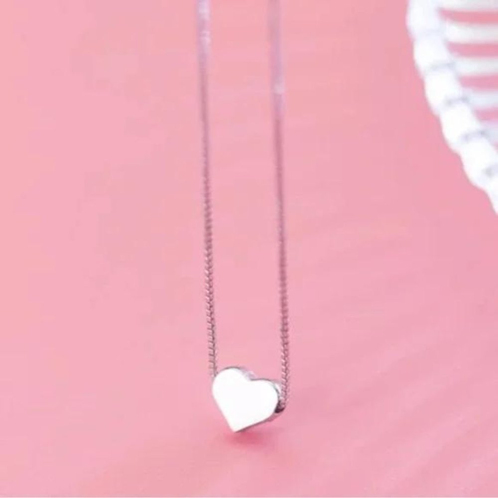 “18” NEW 925 STERLING SILVER HEART NECKLACE, NICE NECKLACE, CUTE NECKLACE - Picture 2 of 4
